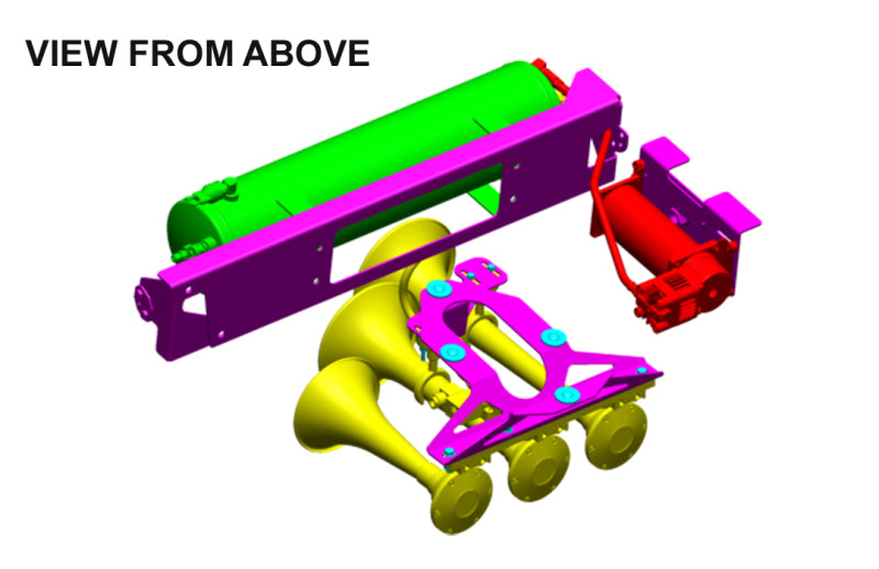 Kleinn Air Horns SDKIT17-734STL Kleinn 17-22 Ford F-250/ F-350 Onboard Air System w/ Model 730 Horns