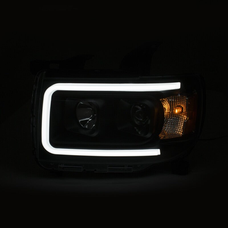 ANZO 111381 2015+ GMC Canyon Projector Headlights w/ Plank Style Design Black w/ Amber