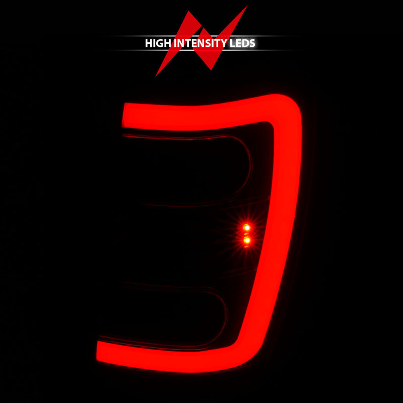 ANZO 311394 1999-2004 Jeep Grand Cherokee LED Tail Lights w/ Light Bar Black Housing Clear Lens