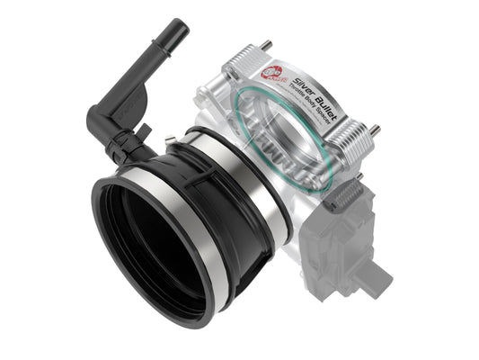 aFe 46-34017 2020 Vette C8 Silver Bullet Aluminum Throttle Body Spacer Works w/ Factory Intake Only - Silver