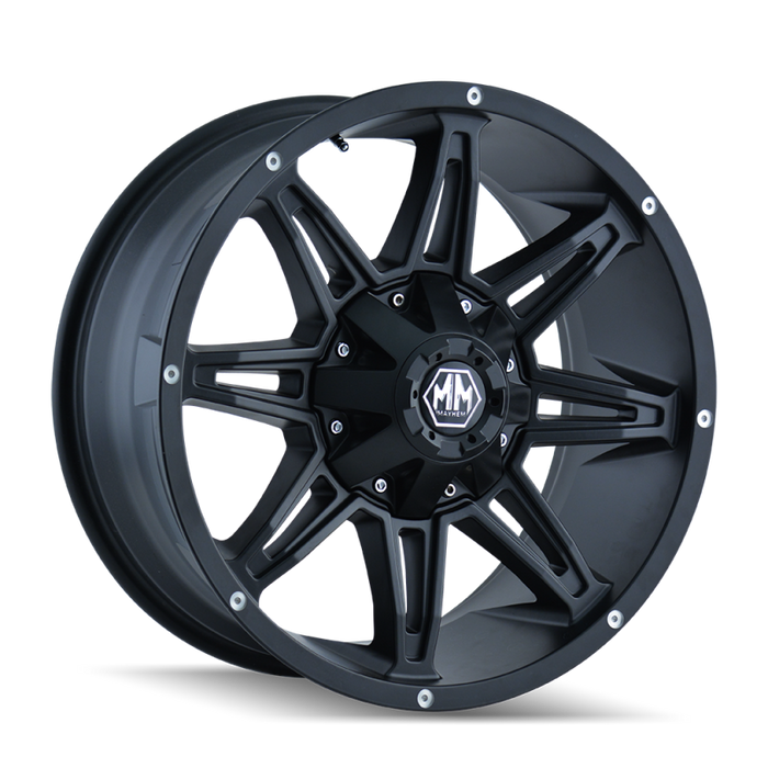 Mayhem 8090-8937MB18 8090 Rampage 18x9 / 6x135 BP / 18mm Offset / 106mm Hub Matte Black Wheel