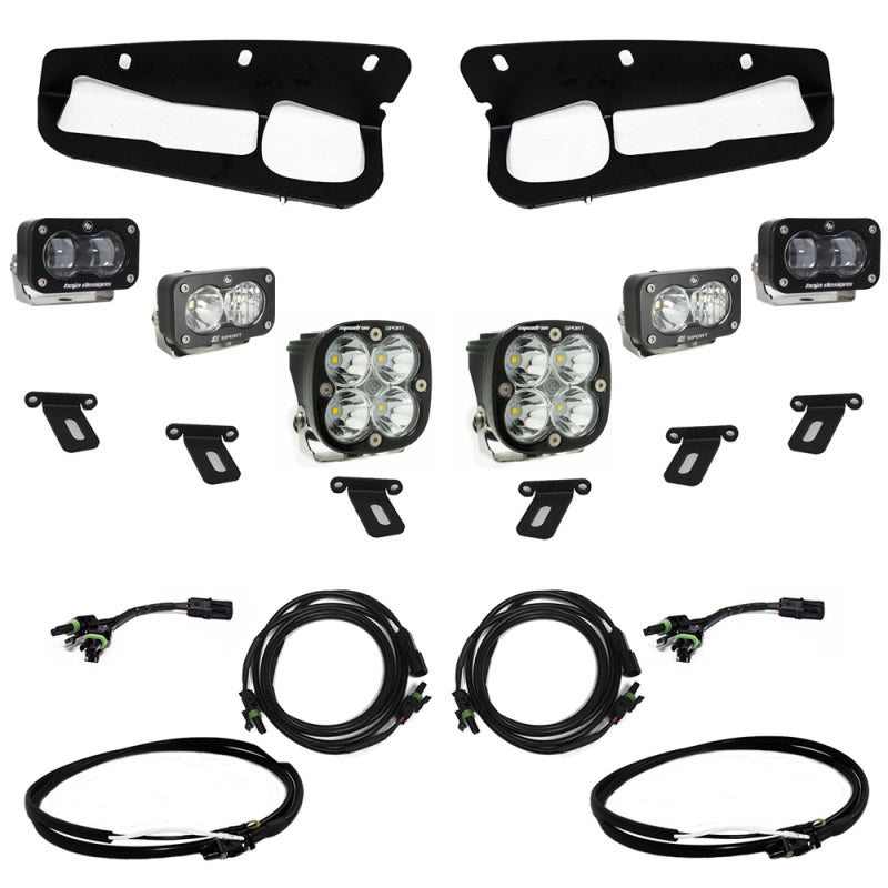 Baja Designs 448174UP 21-22 Ford Bronco w/Steel Bumper S2 SAE Sportsmen Fog Pkt Light Kit w/Upfitter - Clear