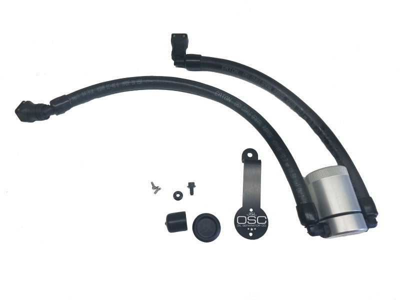 J&L 3024D-C 2018-2023 Ford Mustang GT Driver Side Oil Separator 3.0 - Clear Anodized