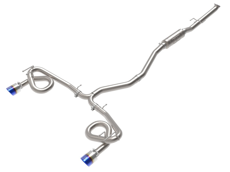 aFe 49-36630-L POWER Takeda 22-23 Honda Civic Si I4-1.5L (t) 2.5in to 3in 304 SS CB Exhaust - Blue Flame Tips