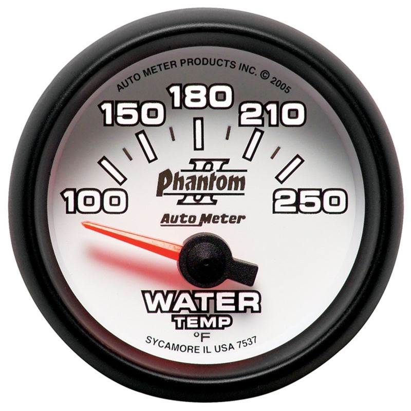 AutoMeter 7537 Autometer Phantom II 52.4mm SSE 100-250 Deg F Water Temperature Gauge