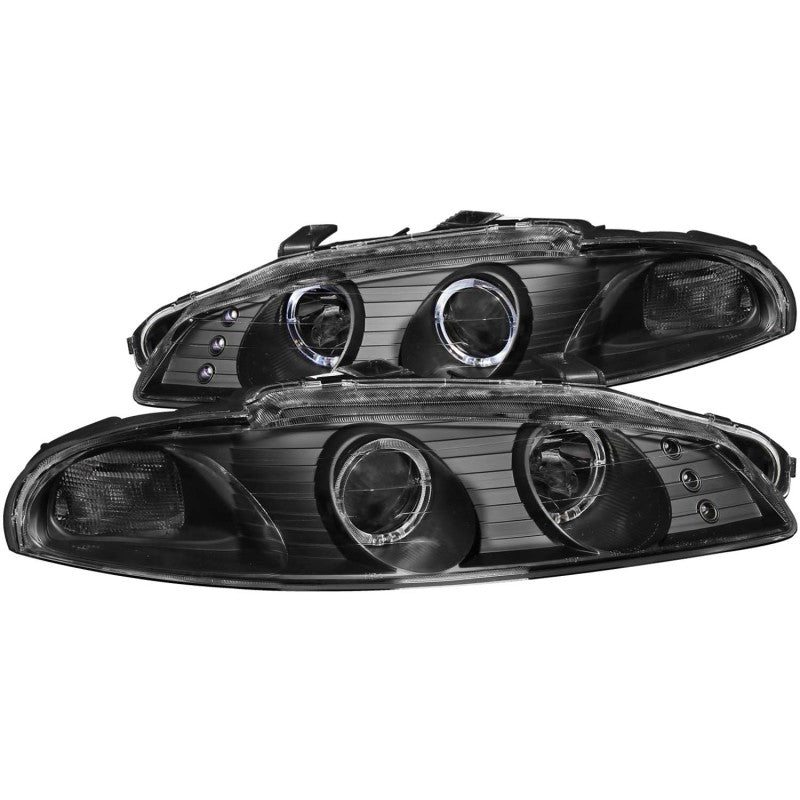 ANZO 121365 1997-1999 Mitsubishi Eclipse Projector Headlights w/ Halo Black G2