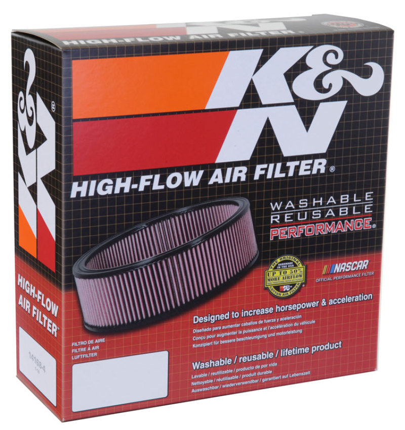 K&N Engineering E-3671 K&N Universal Oval Air Filter 12in Length x 5-1/4in Width x 3-1/4in Height