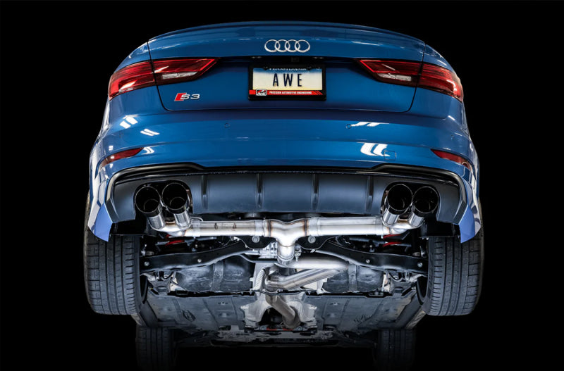 AWE Tuning 3015-43150 Audi 8V S3 Track Edition Exhaust w/Diamond Black Tips 102mm