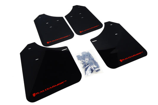 Rally Armor MF1-UR-BLK/RD 02-07 Subaru WRX/STI/RS/2.5i (Wagons Req. Mod.) Black UR Mud Flap w/Red Logo