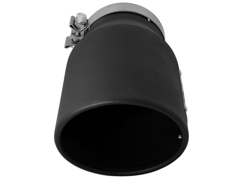 aFe 49T50702-B12 MACHForce XP 5in 304 Stainless Steel Exhaust Tip 5 In x 7 Out x 12L in Bolt On Right - Black