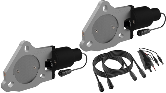 QTP QTEC60 3in Bolt-On QTEC Dual Electric Cutout Valves - Pair