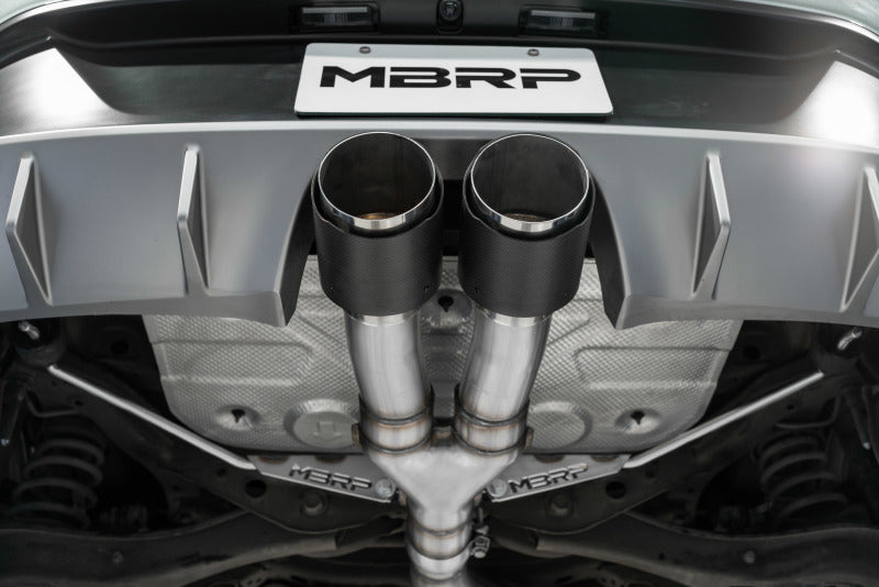 MBRP S47053CF 2019+ Hyundai Veloster Turbo Cat Back - T304 Stainless - Carbon Fiber Tip