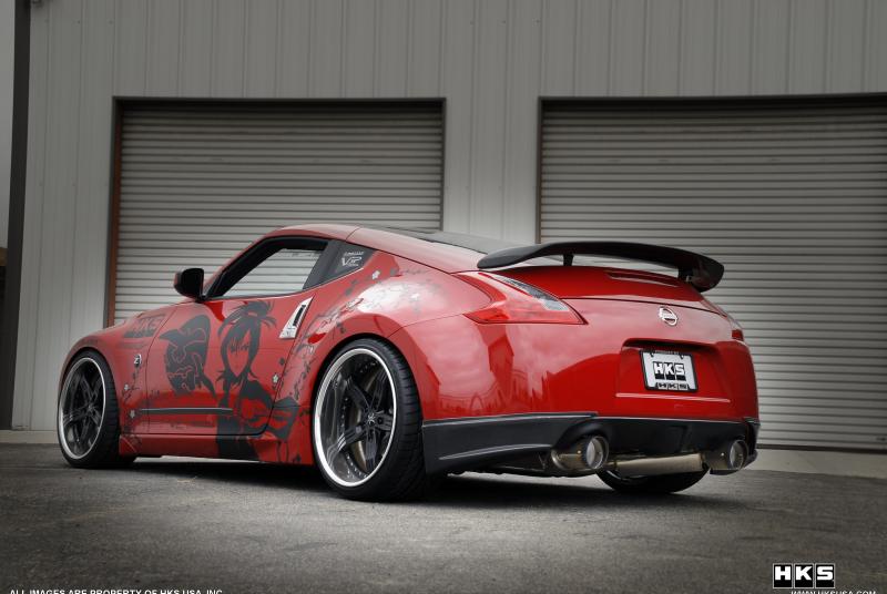 HKS 32009-BN004 09-21 Nissan 370z Dual Hi-Power Ti. Tip Catback Exhaust (SUS304 NO COATING)