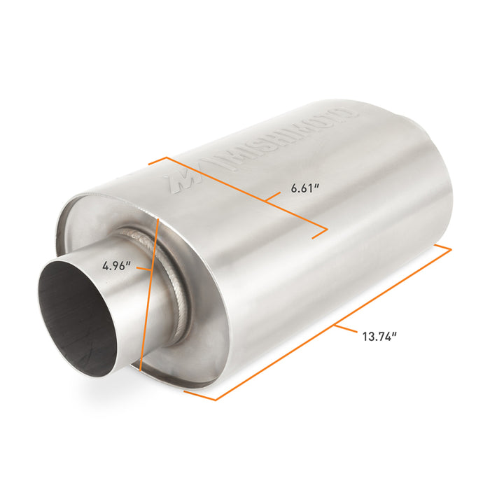Mishimoto MMEXH-RES-25BR Universal Resonator with 2.5in Inlet/Outlet - Brushed