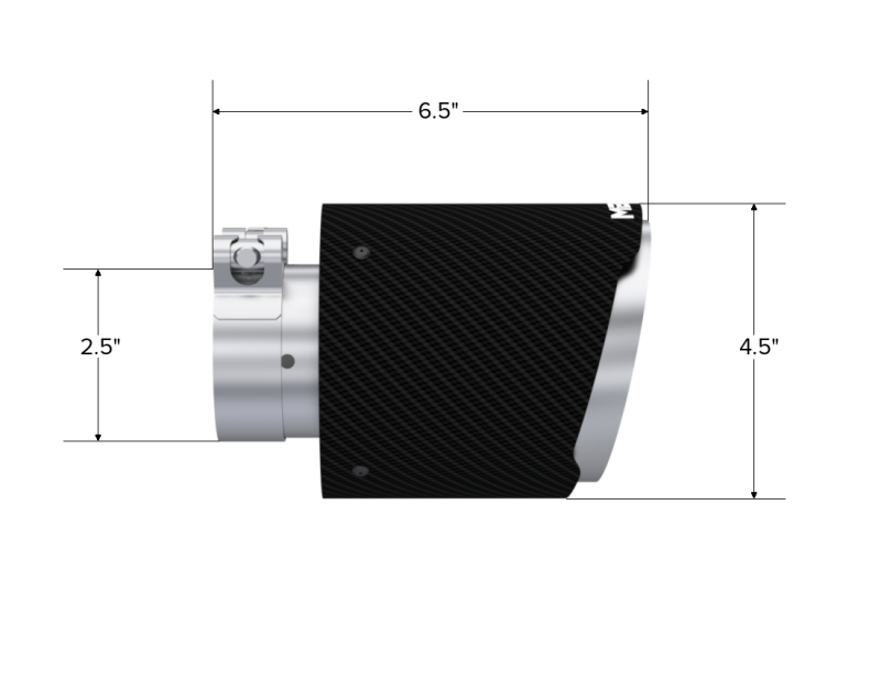 MBRP T5191CF Universal Carbon Fiber Tip 2.5in ID / 4.5in OD Out / 6.5in Length Angle Cut Dual Wall