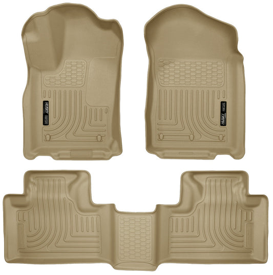 Husky Liners 99053 11-13 Dodge Durango / 11-13 Jeep Grand Cherokee WeatherBeater Combo Tan Floor Liners