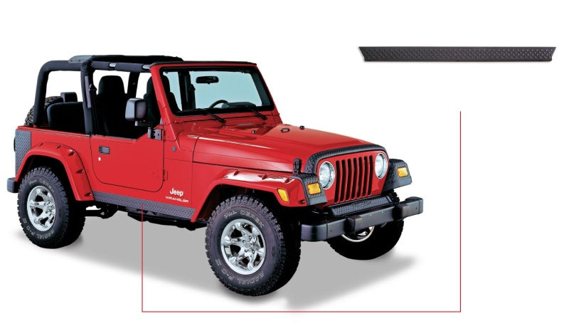 Bushwacker 14002 97-06 Jeep Wrangler Trail Armor Side Rocker Panels - Black