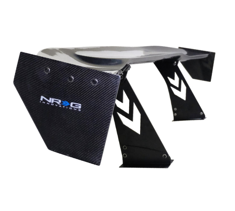 NRG CARB-A691NRG Carbon Fiber Spoiler - Universal (69in.) w/ Logo / Stand Cut Out / Large Side Plate