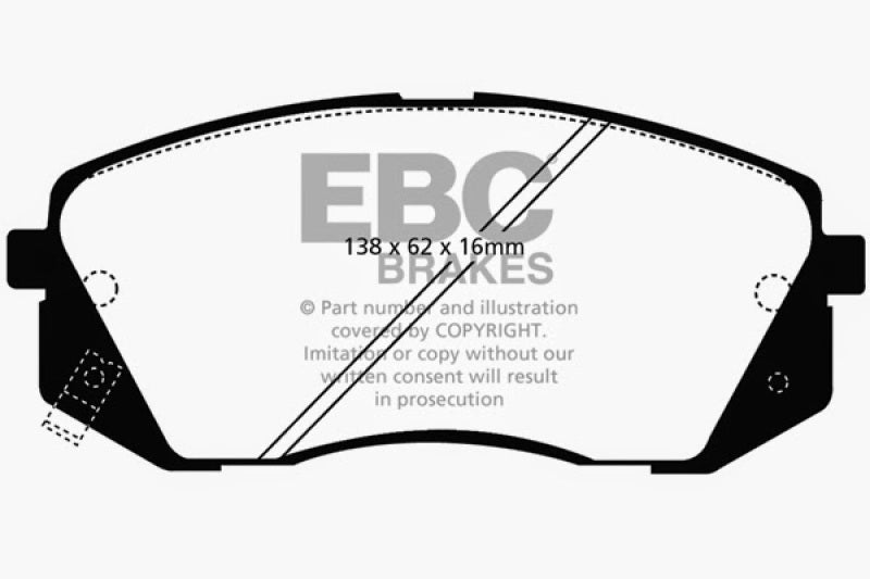 EBC DP41809R 15+ Hyundai Sonata 1.6 Turbo (Elec Park Brake) Yellowstuff Front Brake Pads