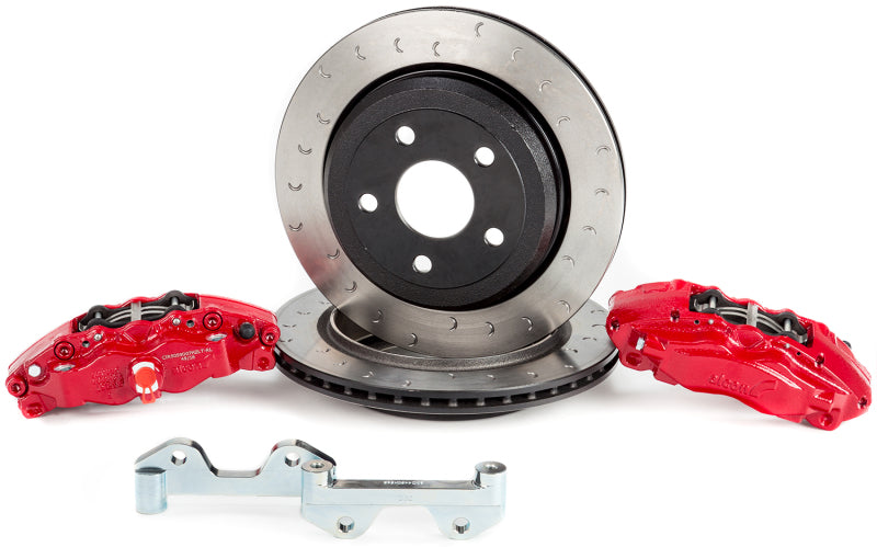 Alcon BKR5059D12 2007+ Jeep JK-JL 330x22mm Rotors 4-Piston Calipers Rear Brake Kit (Includes Brake Lines) - Red
