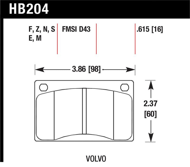 Hawk Performance HB204N.615 Hawk HP+ Street Brake Pads