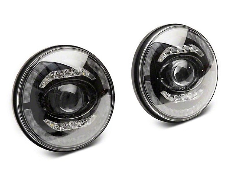 Raxiom J132813 07-18 Jeep Wrangler JK Axial Series LED Headlights- Black Housing (Clear Lens)