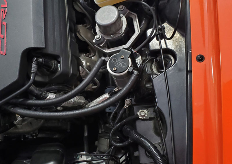 J&L 3087D-C 14-19 Chevrolet Corvette LT1 6.2L Driver Side Oil Separator 3.0 - Clear Anodized