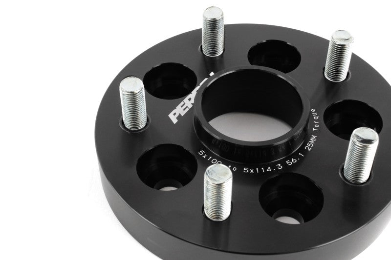 Perrin Performance PSP-WHL-226BK PERRIN Subaru/Toyota/Scion 25mm Wheel Adapter (Bolt-On Type) 5x100 to 5x114.3 w/56mm Hub - Pair