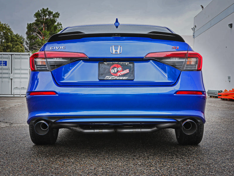 aFe 49-36630-L POWER Takeda 22-23 Honda Civic Si I4-1.5L (t) 2.5in to 3in 304 SS CB Exhaust - Blue Flame Tips