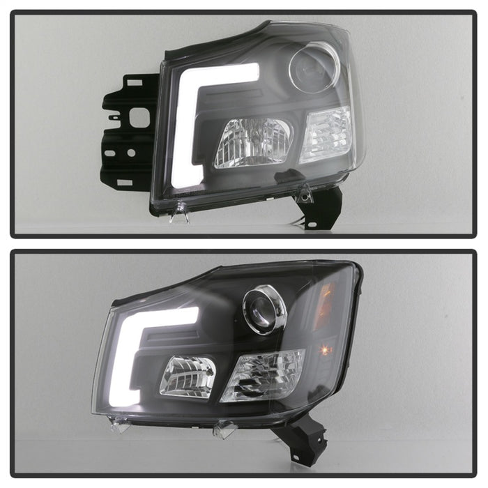 SPYDER 5085504 Spyder 04-15 Nissan Titan / 04-07 Nissan Armada V2 Projector Headlights - Black PRO-YD-NTI04-DRL-BK
