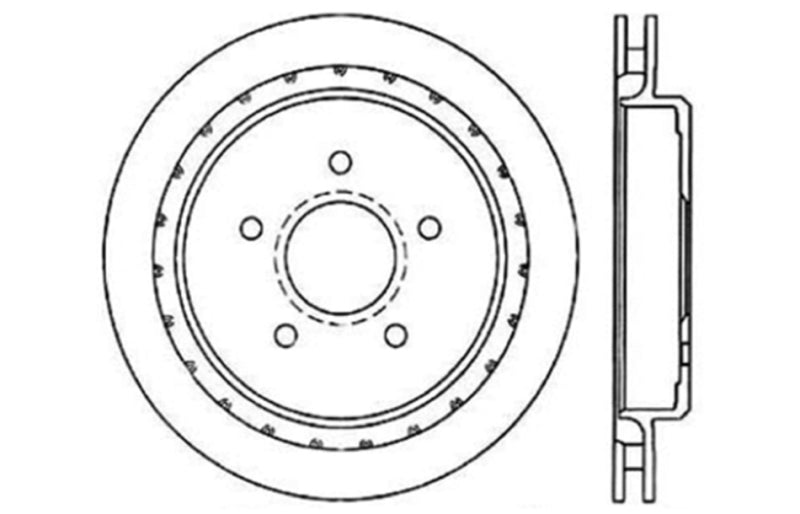 Stoptech 127.62061L StopTech 97-10 Chevy Corvette Slotted & Drilled Rear Left Rotor