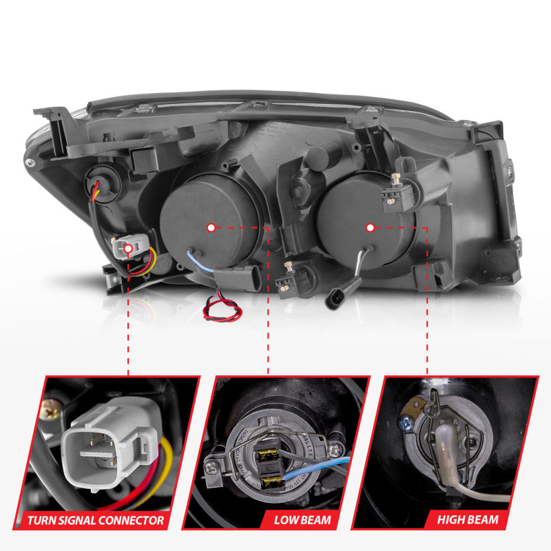 ANZO 111121 2006-2008 Toyota Rav4 Projector Headlights w/ Halo Chrome (CCFL)