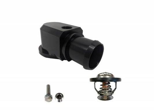 Granatelli Motor Sports 430180B Granatelli 18-19 Jeep Trackhawk Billet Thermostat Housing w/180 Deg Thermostat - Black