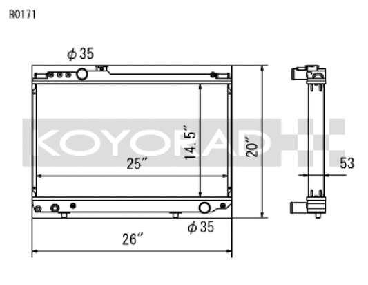 Koyo R0171 86-92 Toyota Supra NA/Turbo MT Only (USDM Vehicles Req. M16x1.5 Plug) Radiator