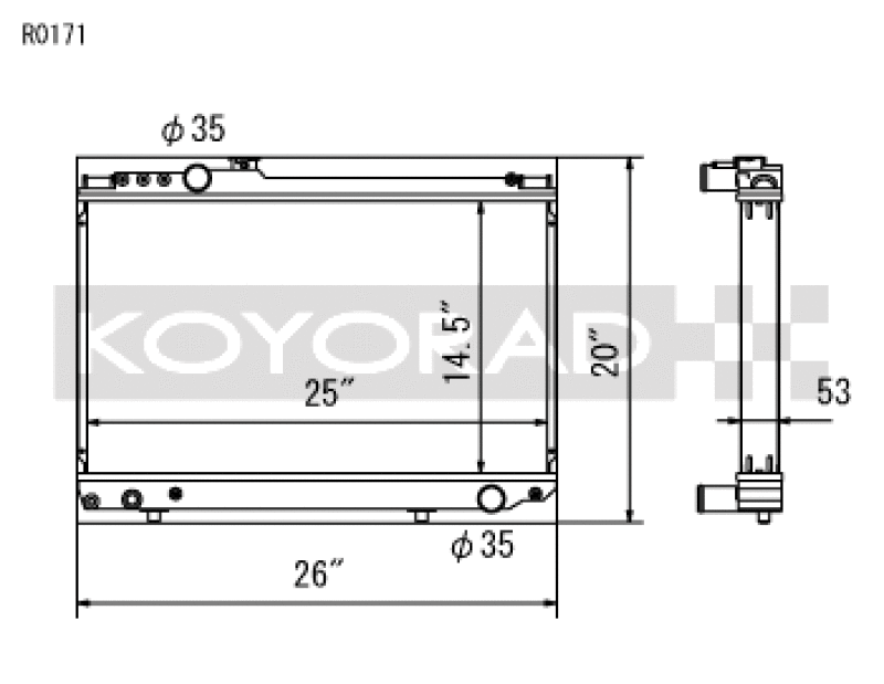 Koyo R0171 86-92 Toyota Supra NA/Turbo MT Only (USDM Vehicles Req. M16x1.5 Plug) Radiator