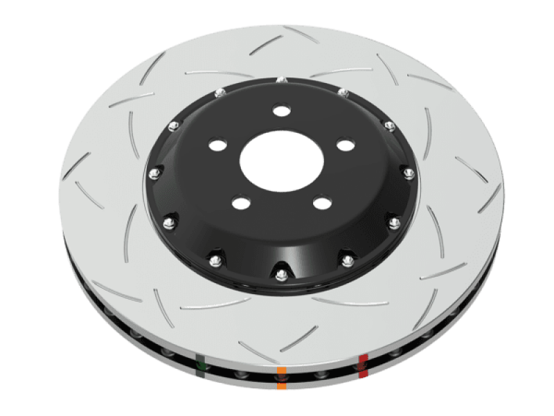 DBA DBA53942BLKS 17-23 Tesla Model 3 (w/355mm Front Rotor) Front 5000 Series 2-Piece Slotted Rotor w/Black Hat