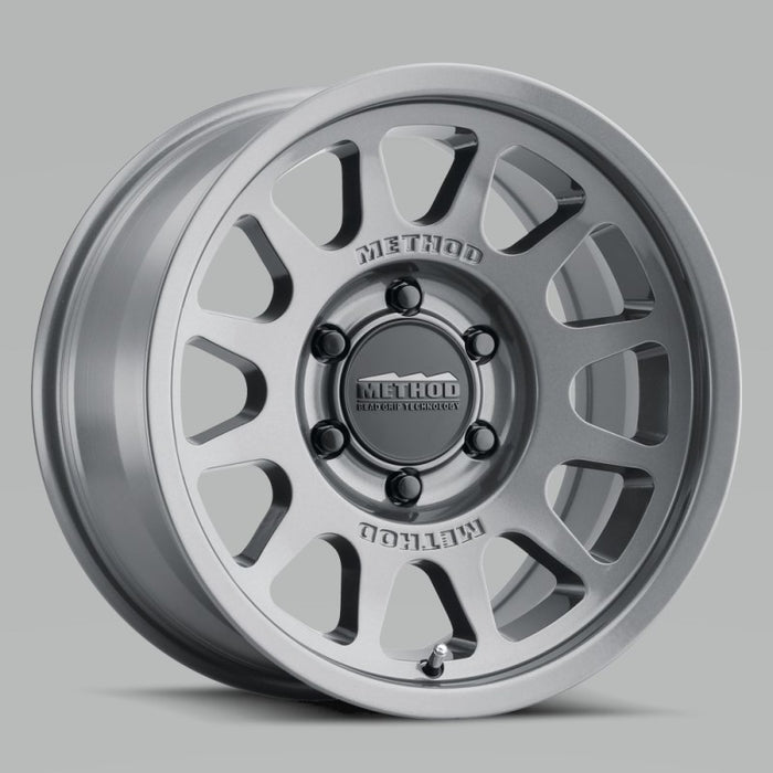 Method Wheels MR70377563850 Method MR703 17x7.5 +50mm Offset 6x130 84.1mm CB Gloss Titanium Wheel