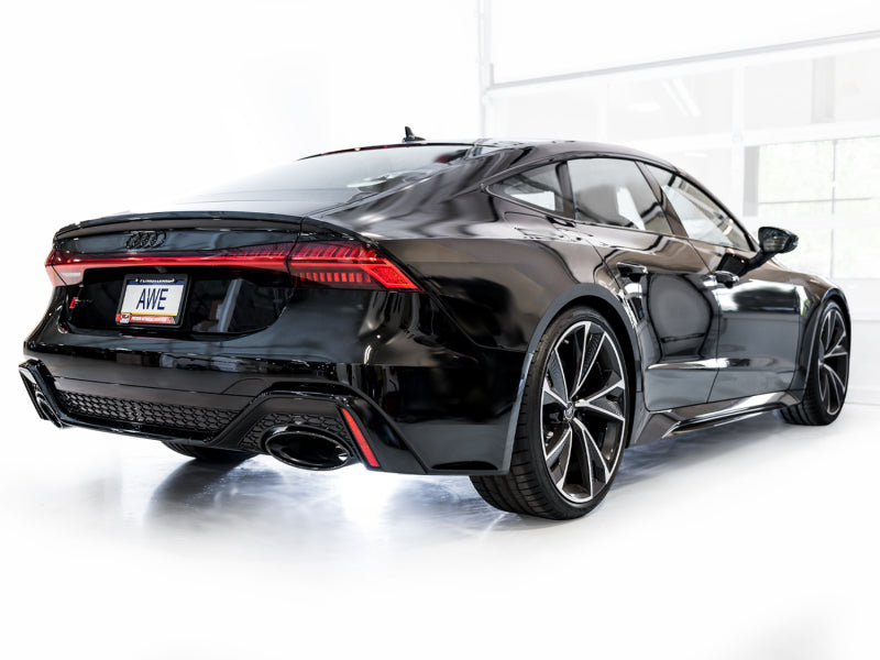 AWE Tuning 3025-33776 21-23 Audi C8 RS6/RS7 SwitchPath Cat-back Exhaust - Diamond Black Tips