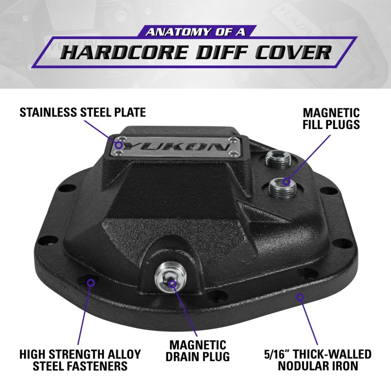 Yukon Gear & Axle YHCC-D44 Yukon Gear Hardcore Diff Cover for Dana 44 - Nodular Iron Yukon Cover
