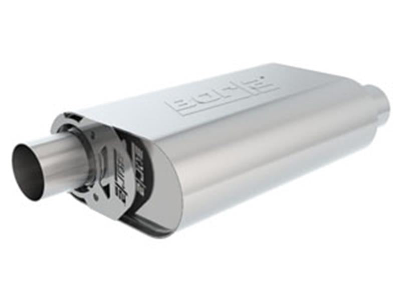 Borla 400823 CrateMuffler SBC 283 / 327 / 350 2.5 inch Offset/Center 14in x 4.35in x 9in Oval Muffler