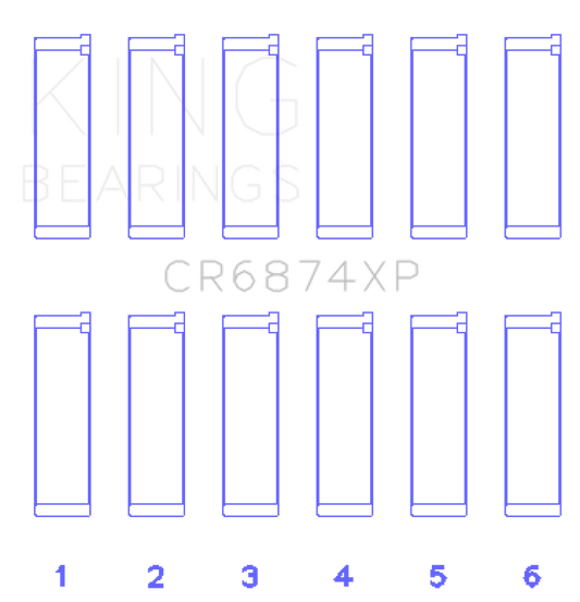 King Engine Bearings CR6874XP Subaru EZ30/EZ30D (Size STD) Performance Rod Bearing Set