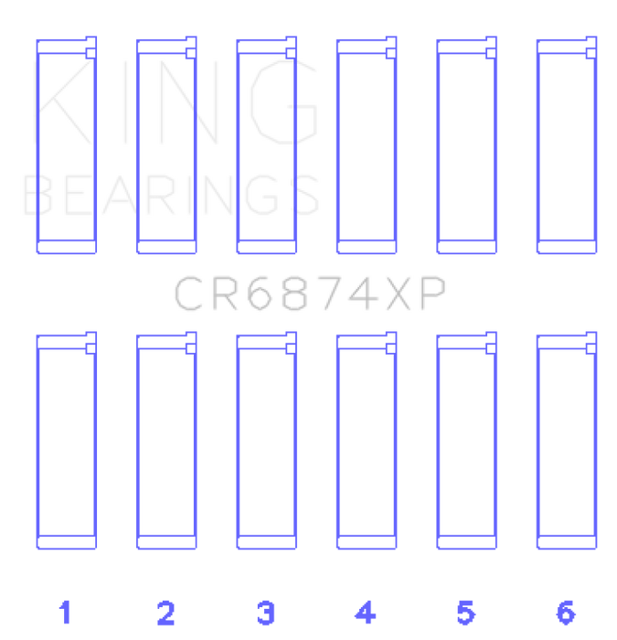 King Engine Bearings CR6874XP Subaru EZ30/EZ30D (Size STD) Performance Rod Bearing Set