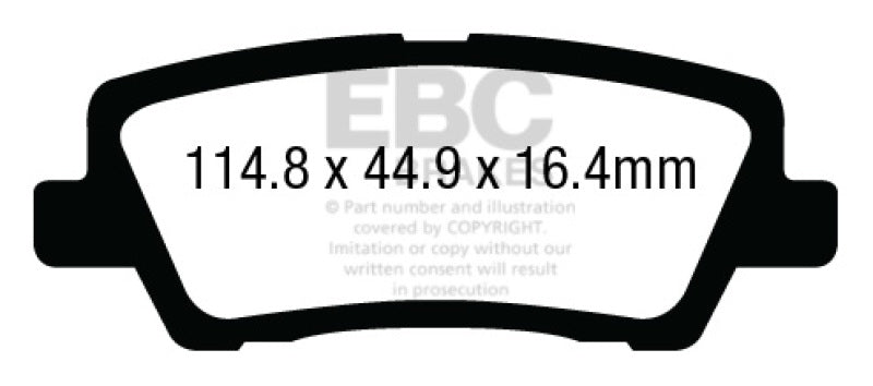 EBC DP43012R 12+ Cadillac ATS 2.0 Turbo Yellowstuff Rear Brake Pads
