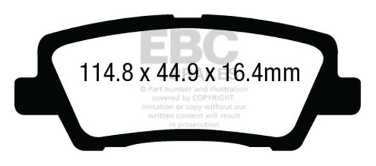 EBC DP43012R 12+ Cadillac ATS 2.0 Turbo Yellowstuff Rear Brake Pads