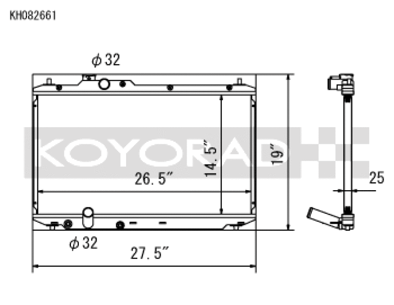 Koyo KH082661 12-15 Honda Civic SI 2.4L (MT) Radiator