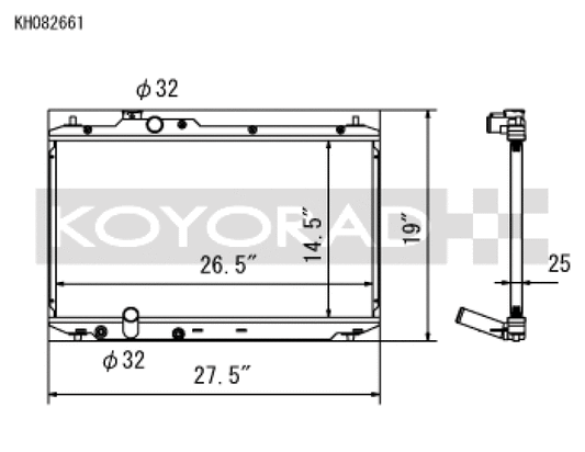 Koyo KH082661 12-15 Honda Civic SI 2.4L (MT) Radiator