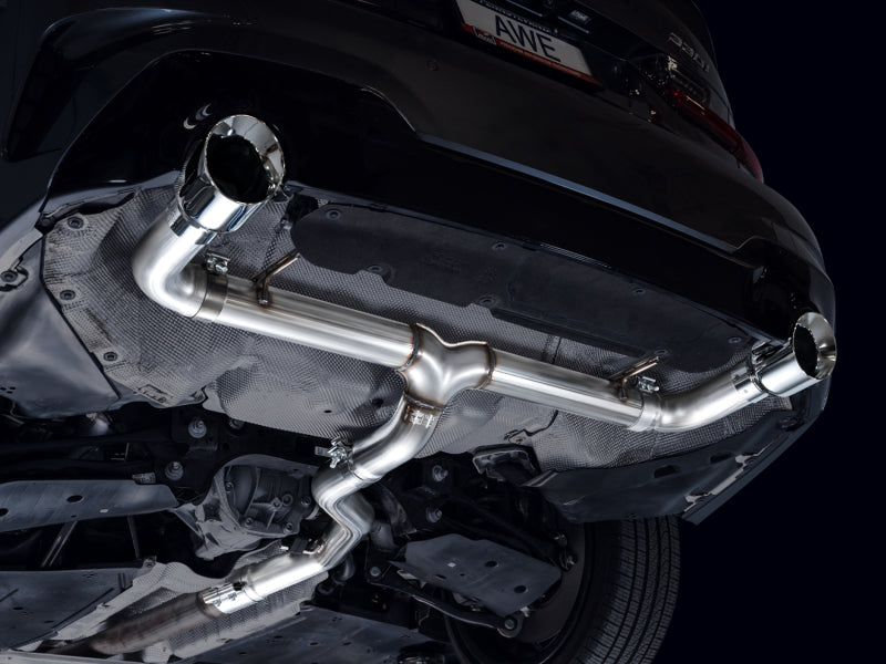 AWE Tuning 3020-32429 AWE 19-23 BMW 330i / 21-23 BMW 430i Base G2X Track Edition Axle Back Exhaust - Chrome Silver