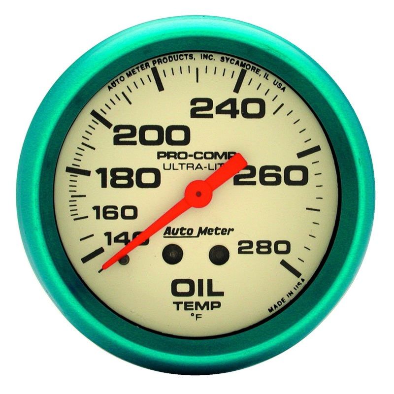 Autometer ATM4541 2-5/8 Ultra-Nite Oil Temp Gauge 140-280