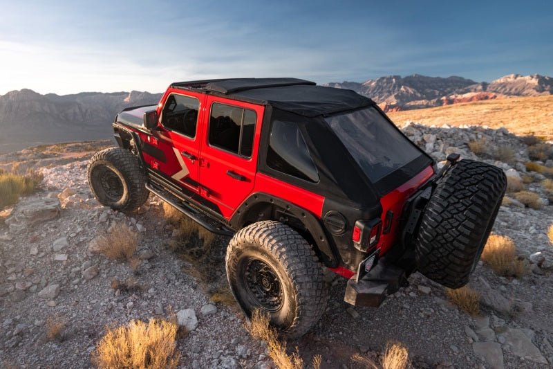 Rugged Ridge 13863.35 2018+ Jeep Wrangler JLU 4 Dr Black Diamond Stitch Cloth Voyager Top (Tinted)