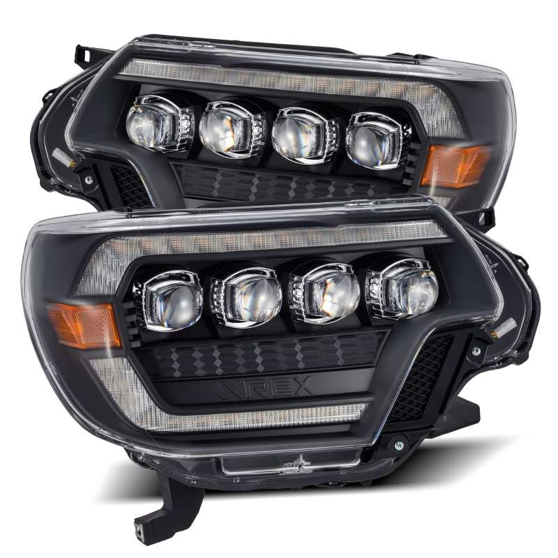 AlphaRex 880753 12-15 Toyota Tacoma NOVA LED Proj Headlights Plank Style Black w/Activ Light/Seq Signal/DRL